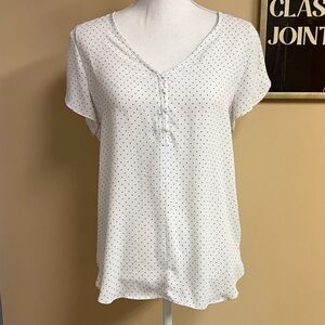 Philosophy White and Black Polka Dot Blouse